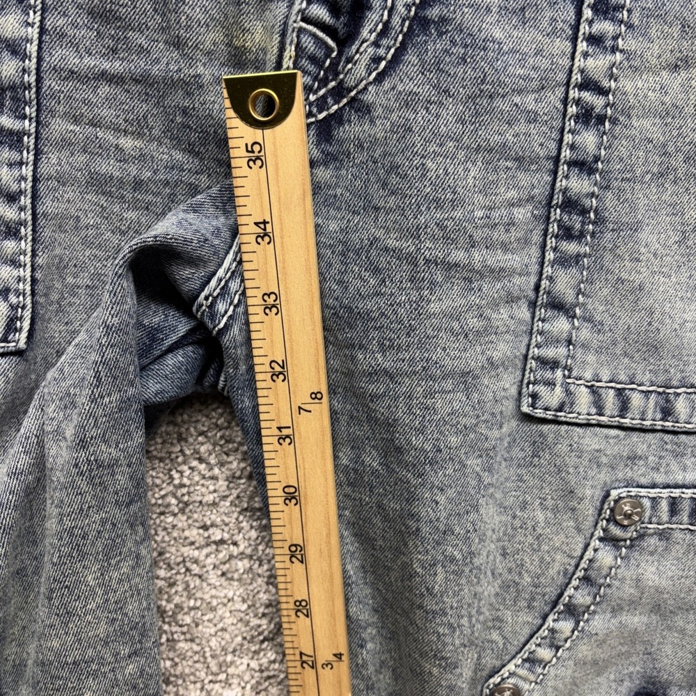 True Religion Ricky Carpenter Cargo Jeans Men's Size 38x33 Acid Wash Flap Pocket - Picture 8 of 14